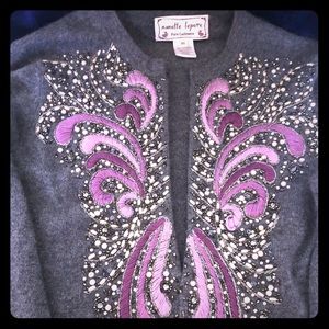 Nanette Lepore Beaded Cashmere Cardigan